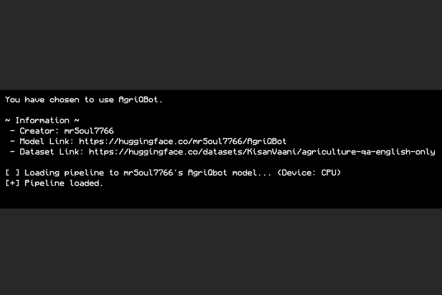 Farmer AI Console Output